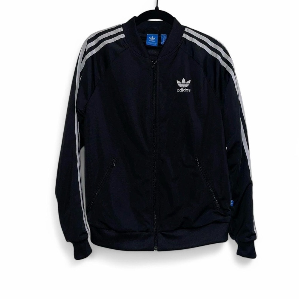Black Adidas zip-up track/bomber jacket in size small - Picture 4 of 4